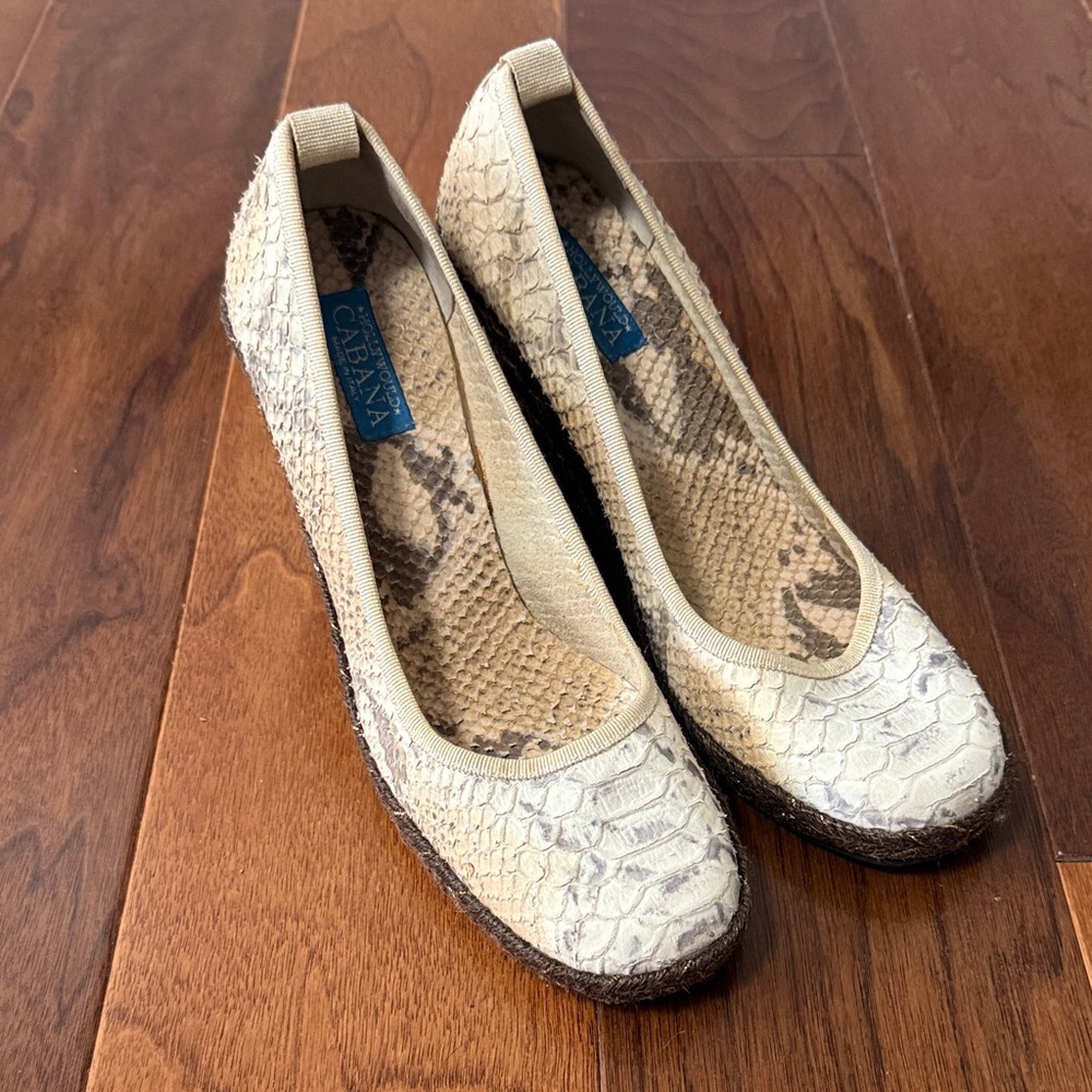 Womens Hollywould Cabana Wedge Shoes Size 37.5  Italy